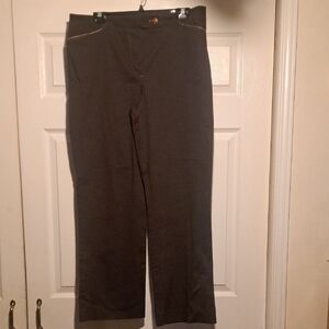 Jessica sport Chocolate brown stretchy woman's trousers With beige stitching